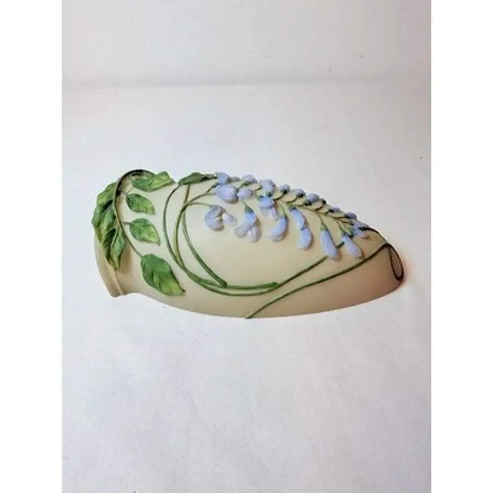 Ibis & Orchid Design Wisteria #118 Wall Mounted Glass Vase Matte Floral W/B/G